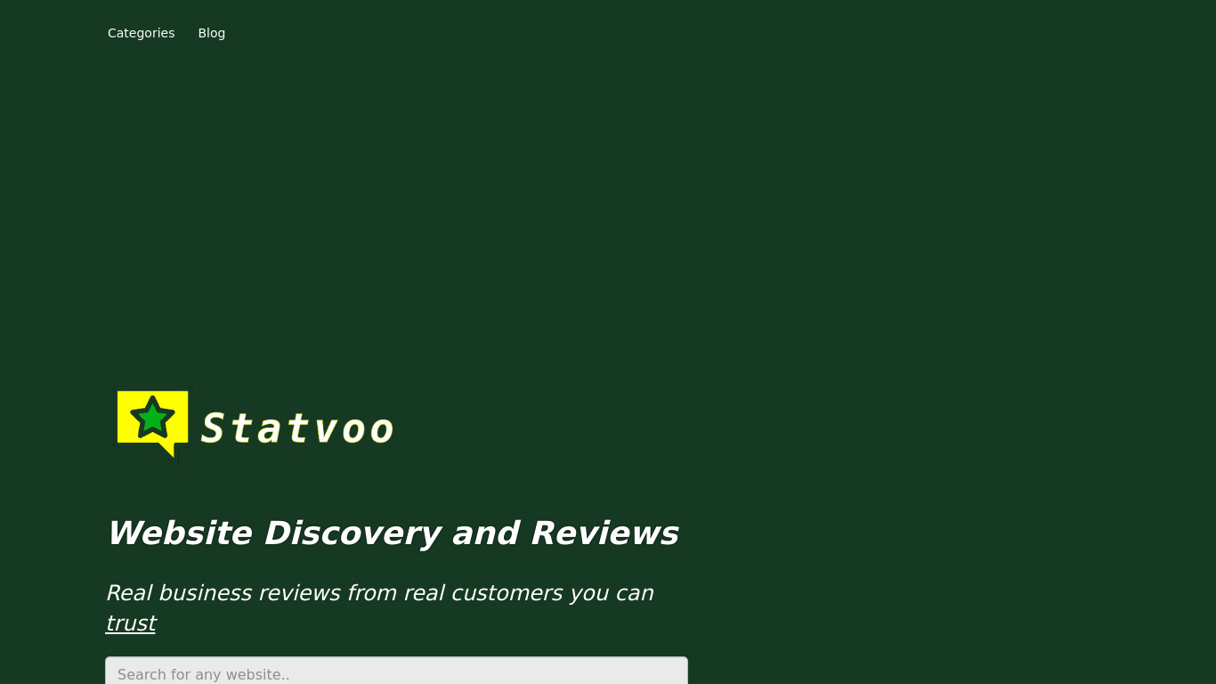 Statvoo.com Landing page