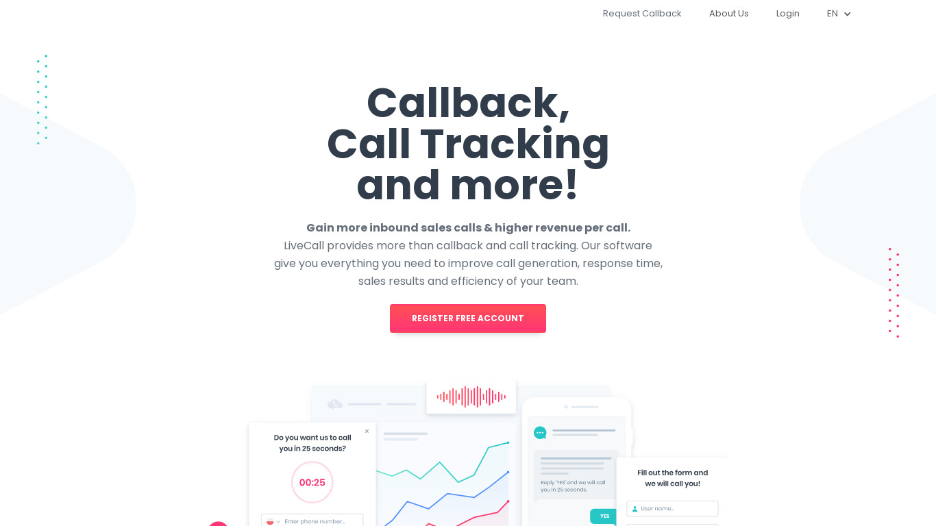 LiveCall Landing page