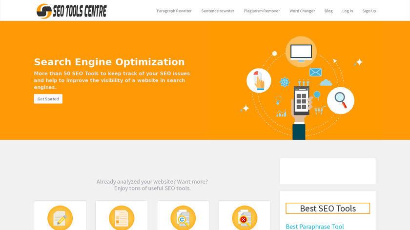 SEO Tools Centre Landing Page