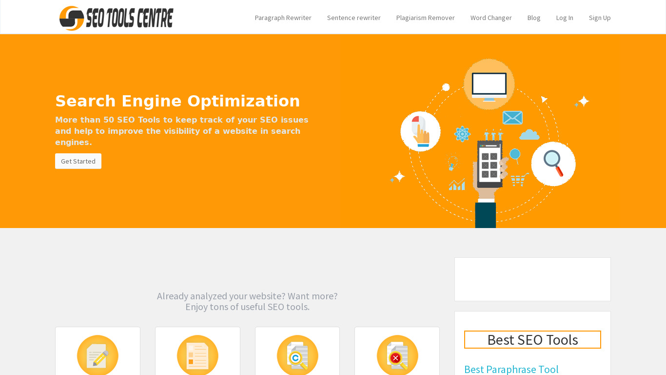 SEO Tools Centre Landing page