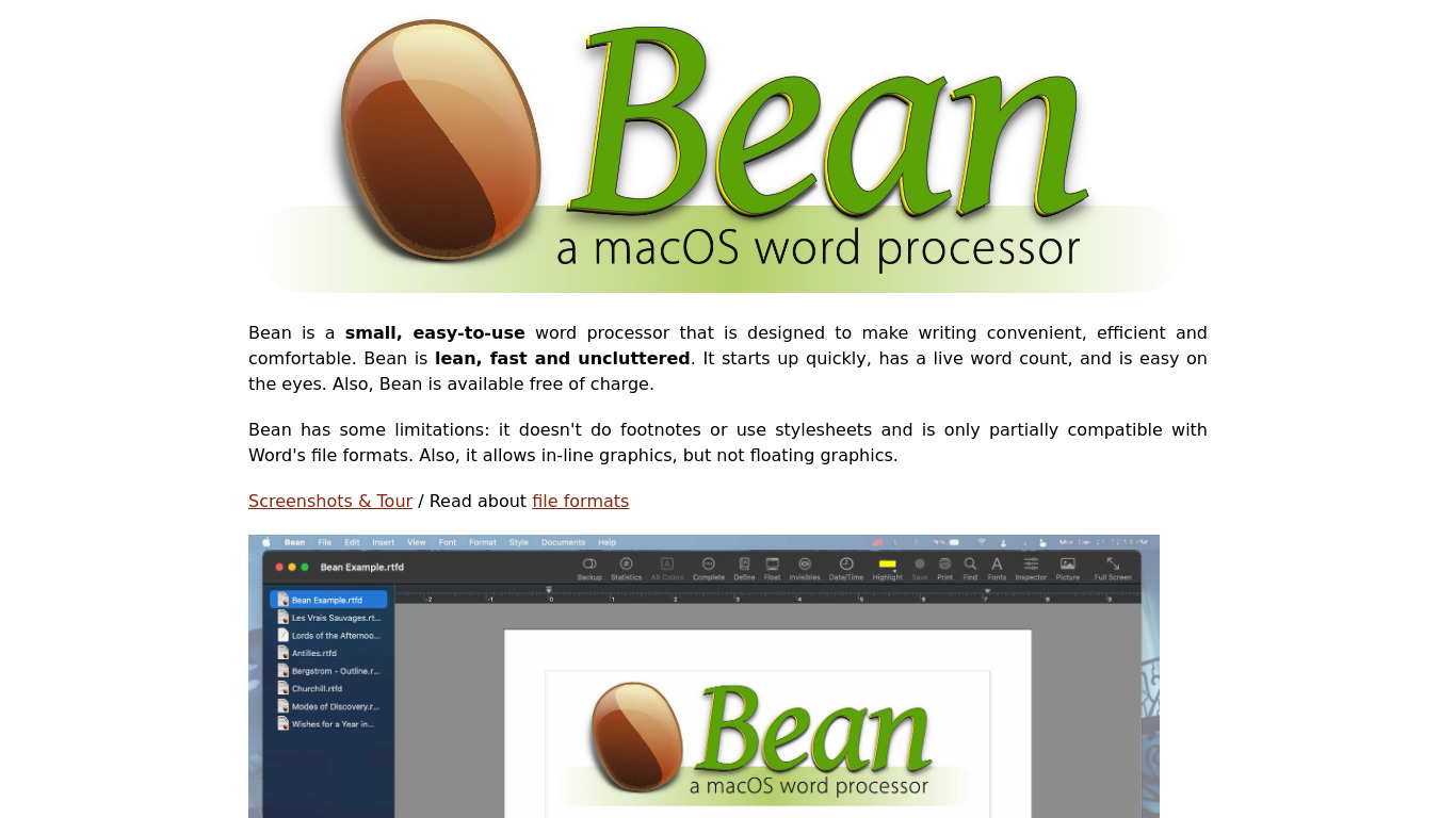 Bean Landing page