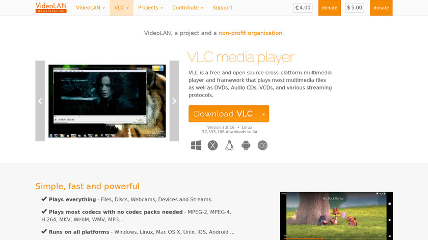 VLC Media Player Landing Page