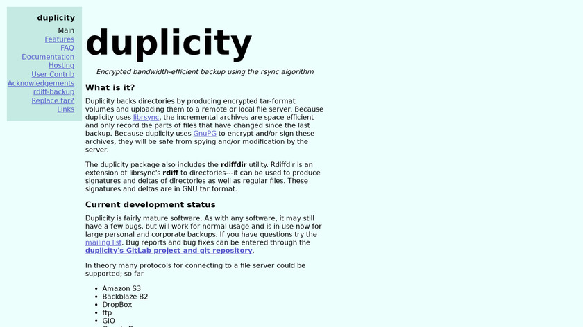 Duplicity Landing Page