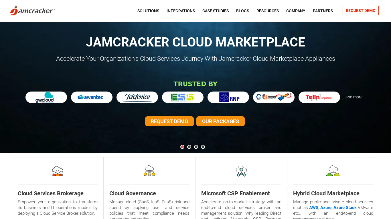 Jamcracker Landing page