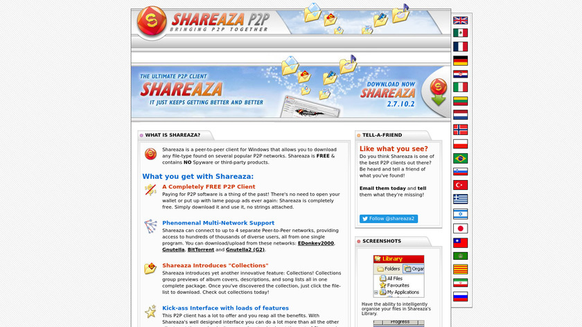 Shareaza Landing Page