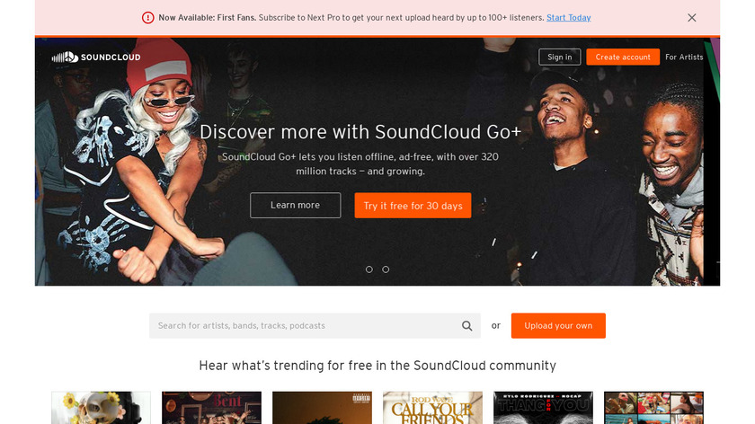 SoundCloud Landing Page