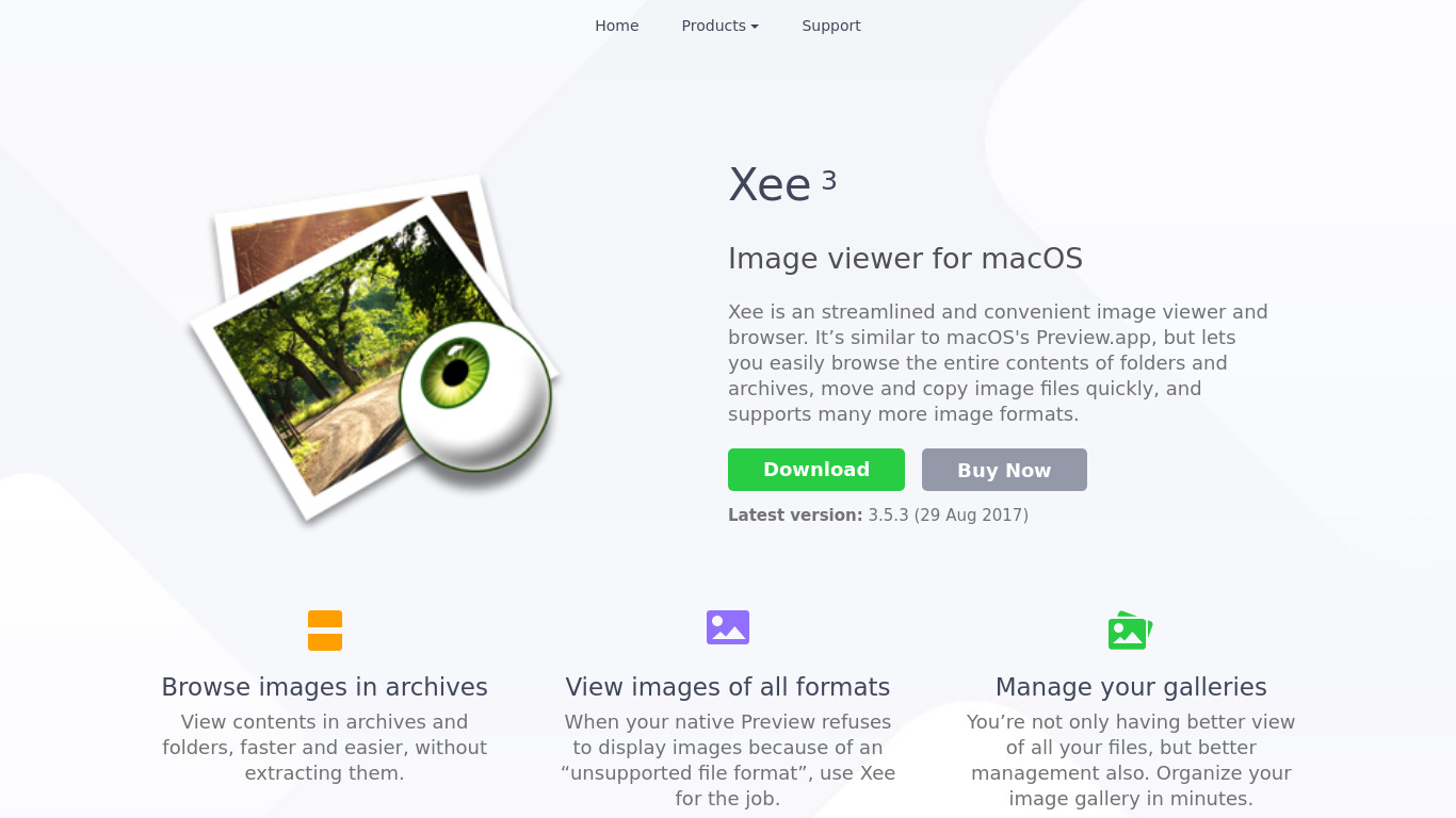 Xee Landing page