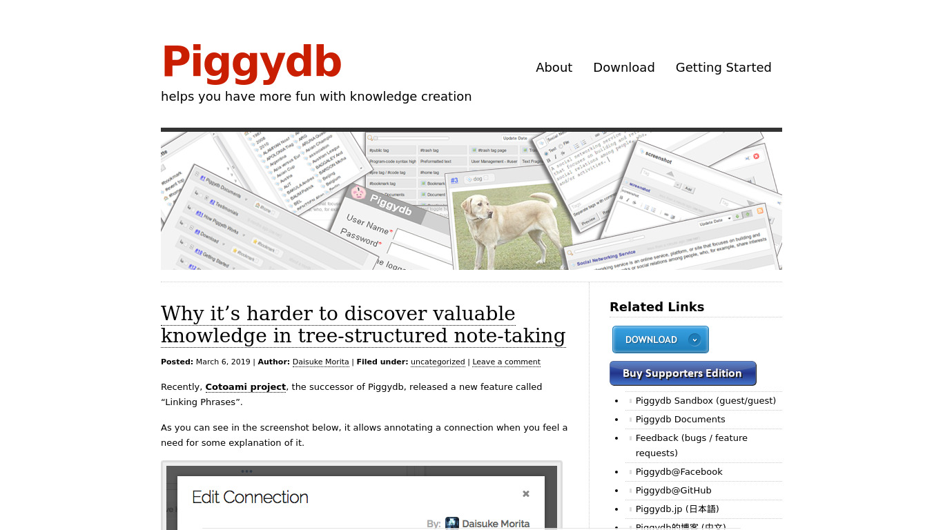 Piggydb Landing page