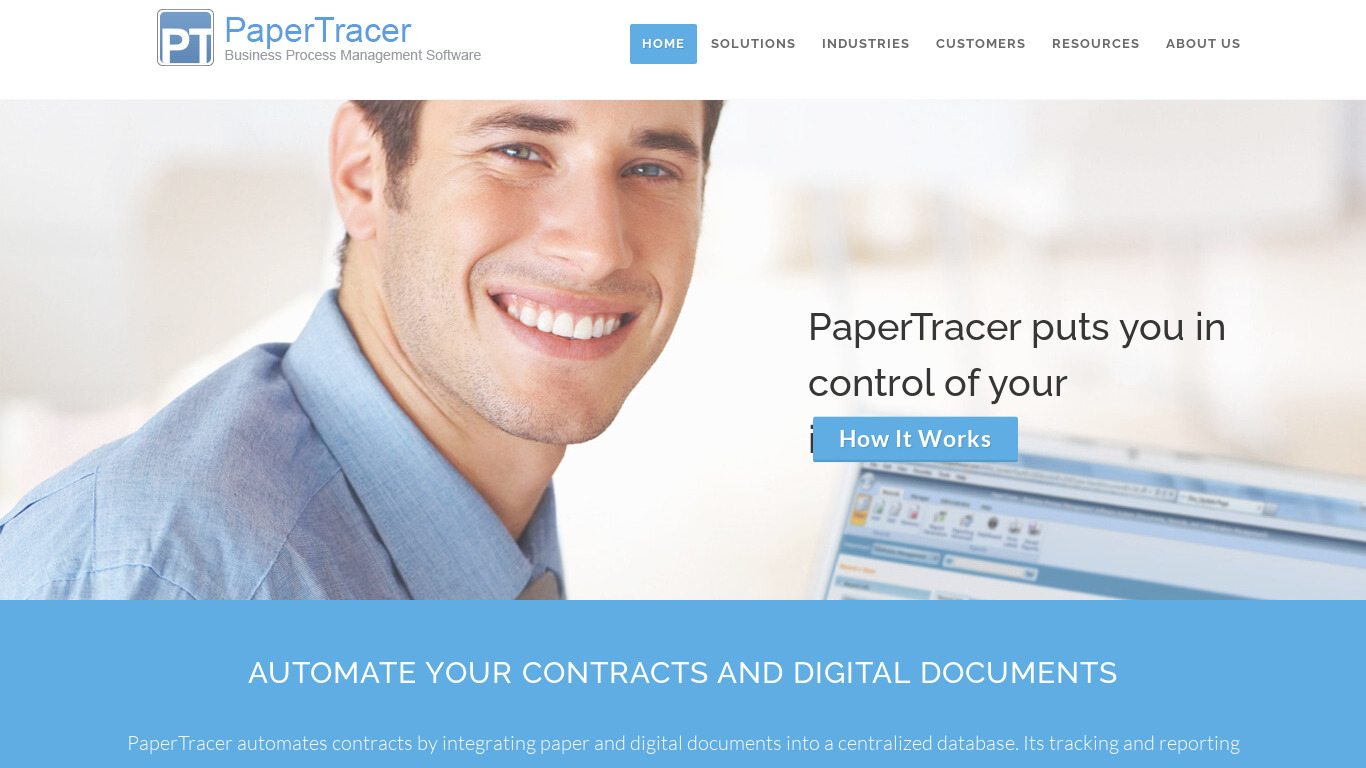 PaperTracer Landing page