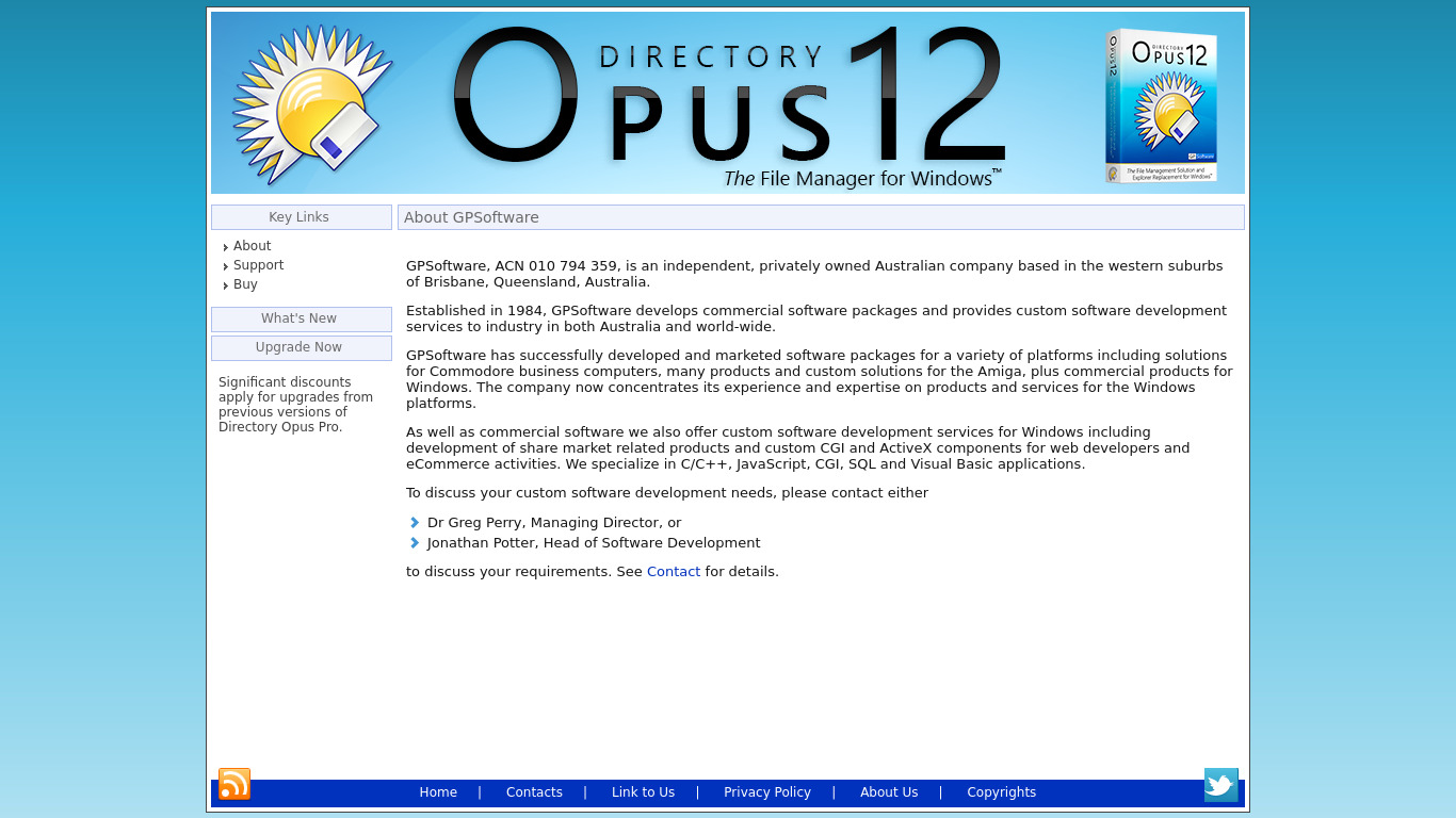 Directory Opus Landing page