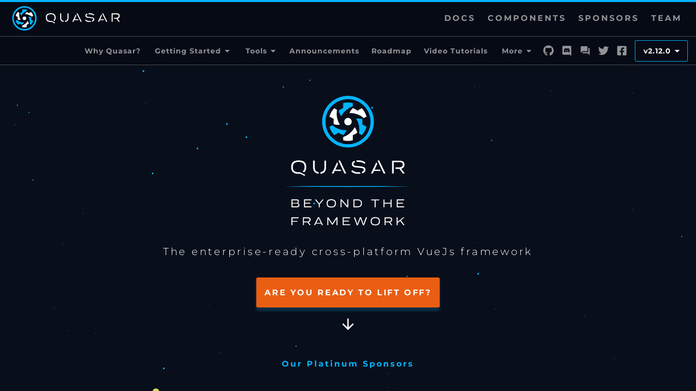 Quasar Framework Landing page