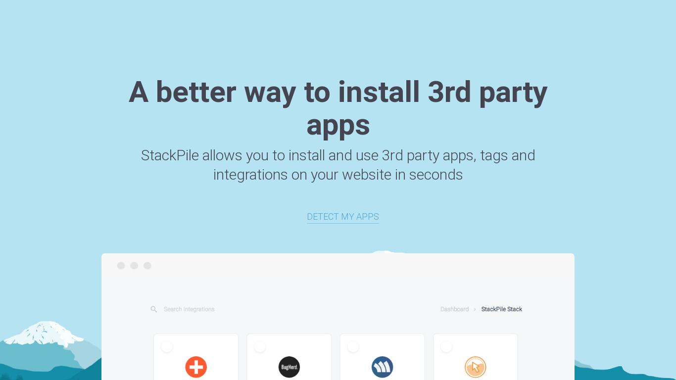 StackPile Landing page