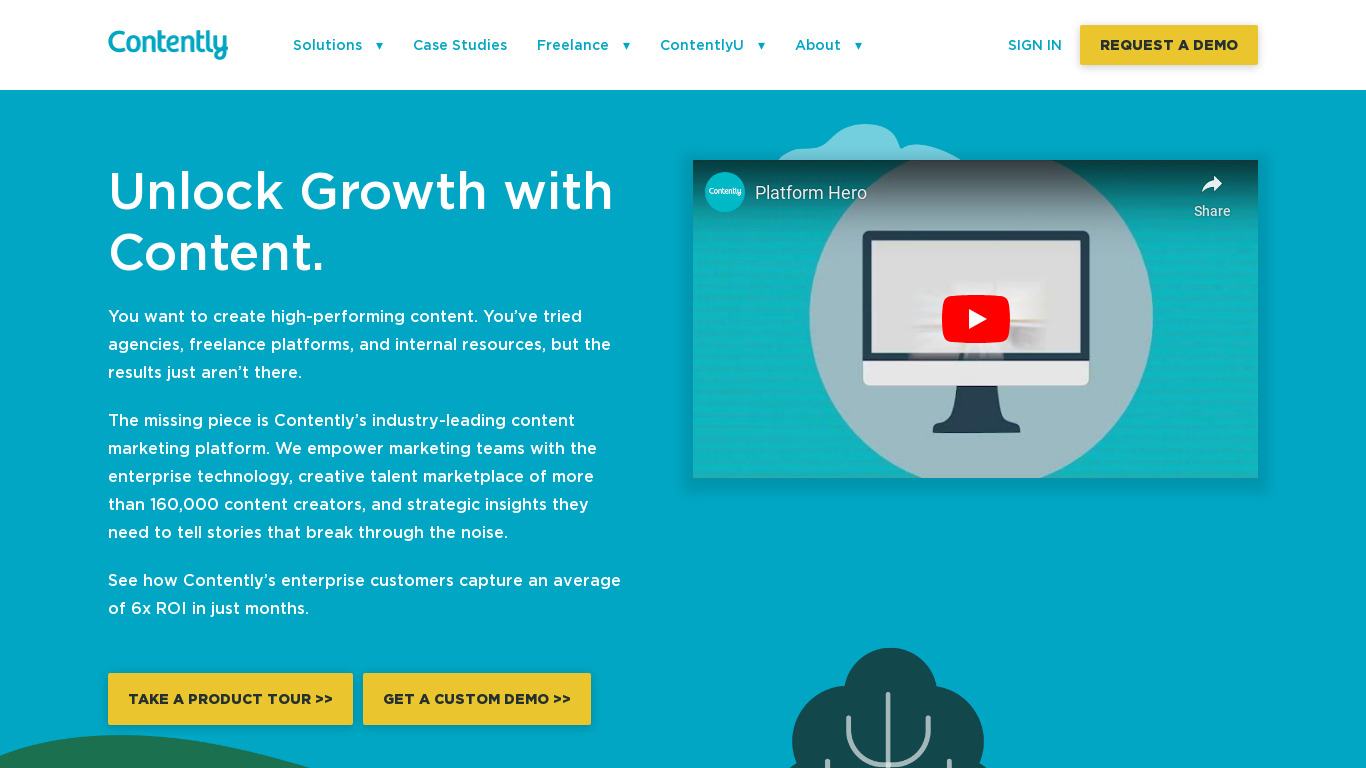 Contently Landing page