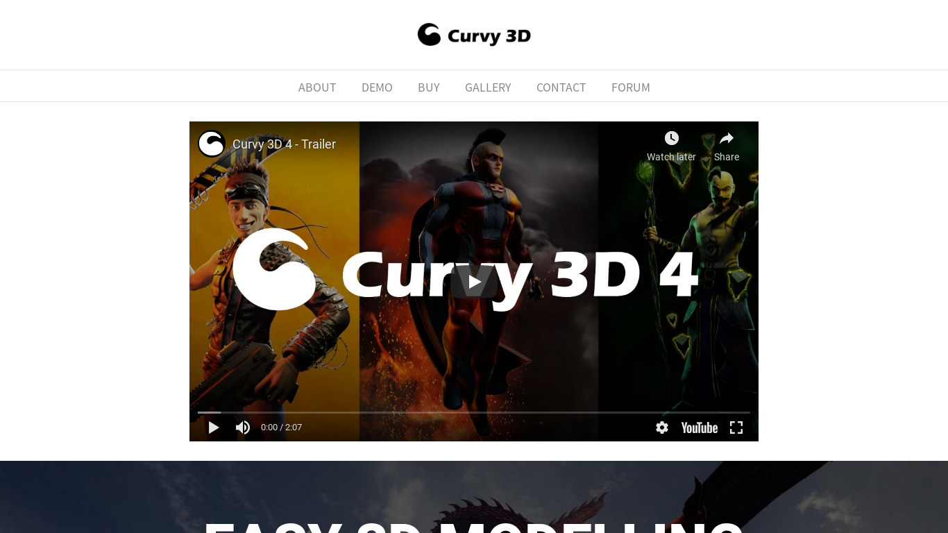 Curvy 3D Landing page