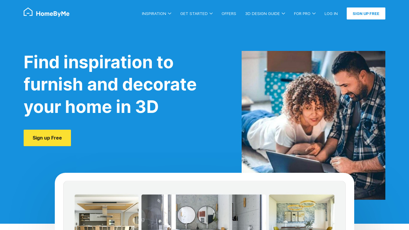 Homebyme Landing page