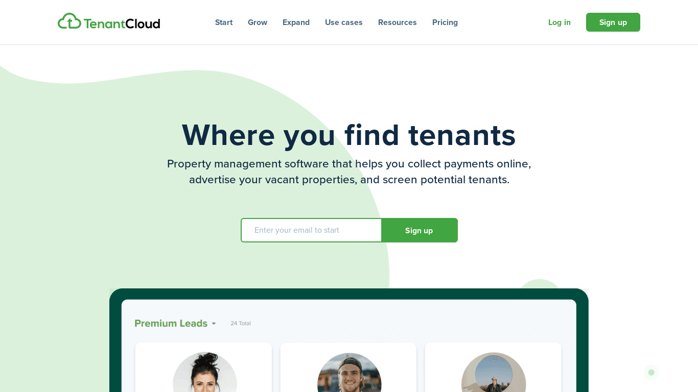 TenantCloud Landing page