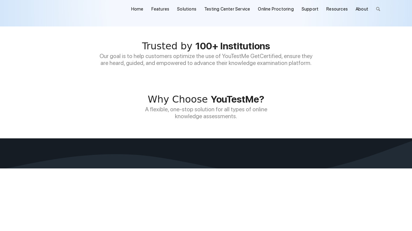 YouTestMe Landing page