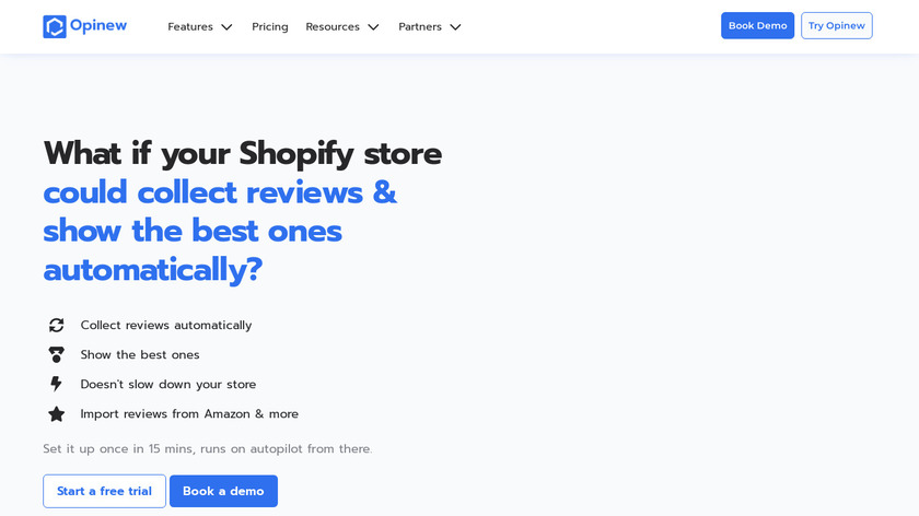 Opinew Product Reviews Landing Page