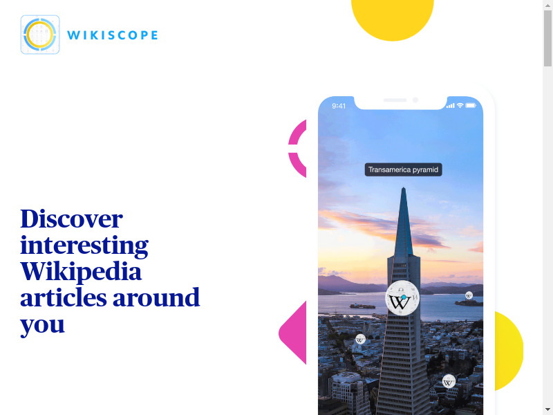 Wikiscope Landing page