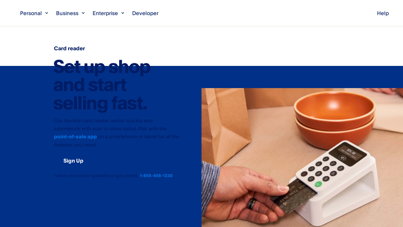 PayPal Here Landing page