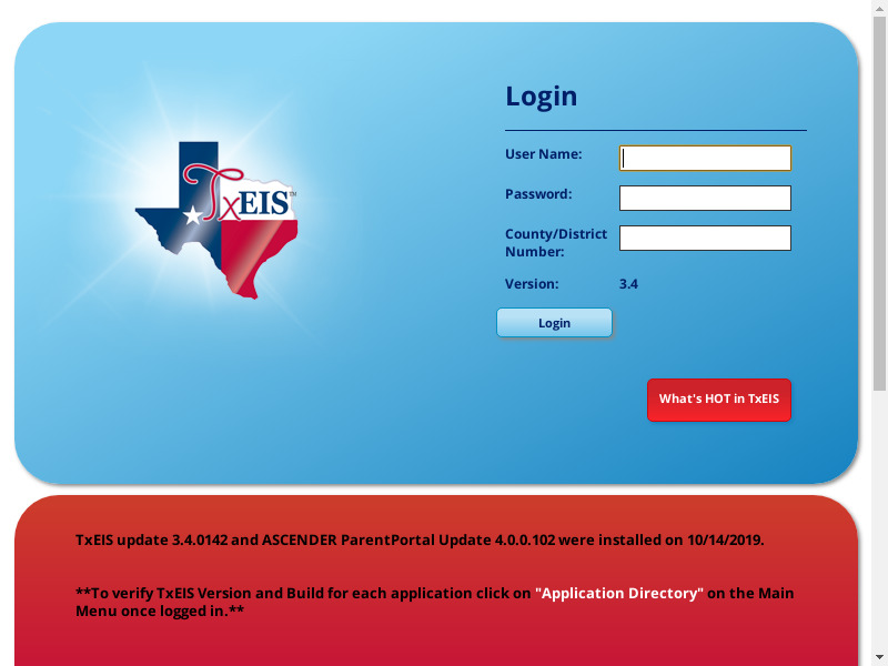 Texis Landing page