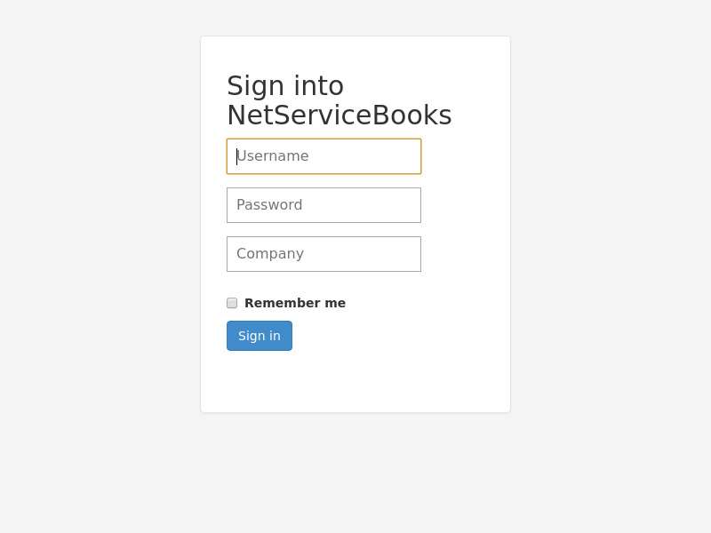 NetServiceBooks Landing page