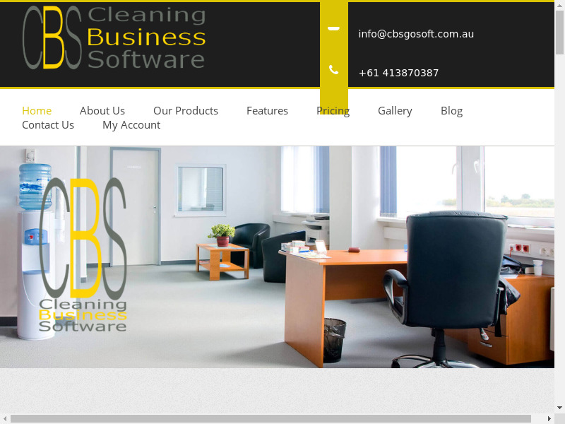 CBS Cleaning Business Software Landing page