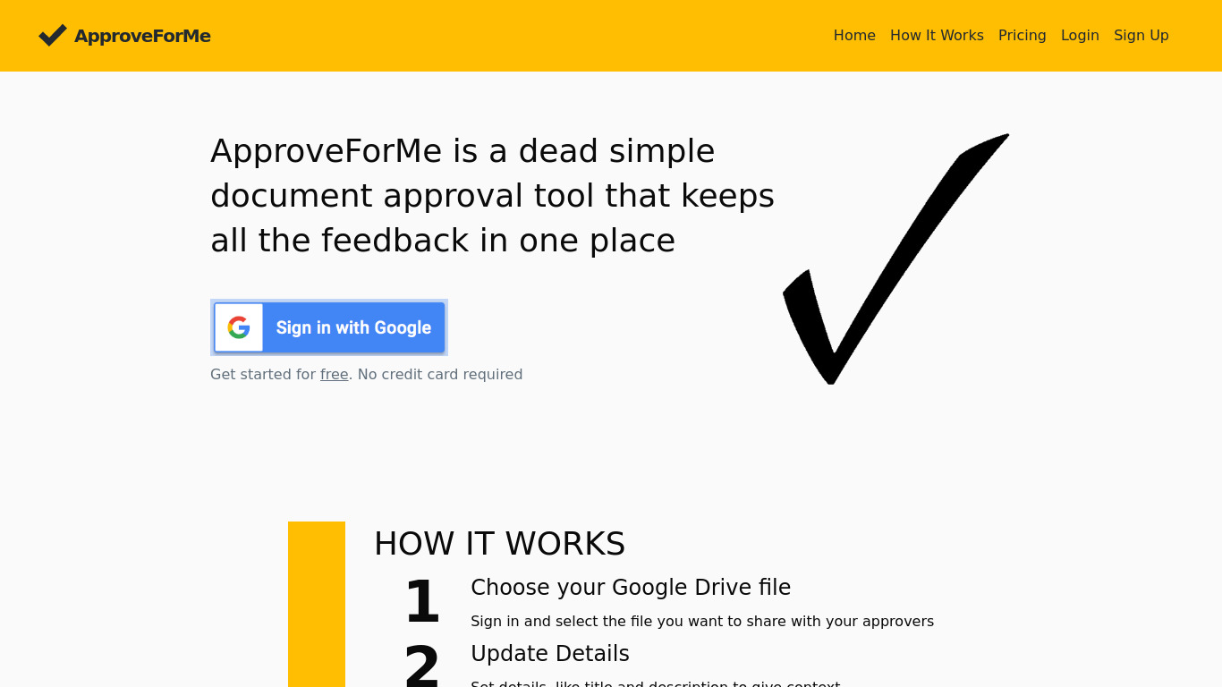 ApproveForMe Landing page
