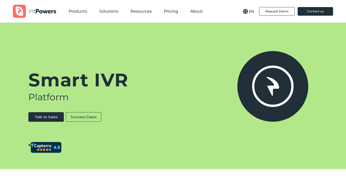 IVR VoiceXML Platform Landing page