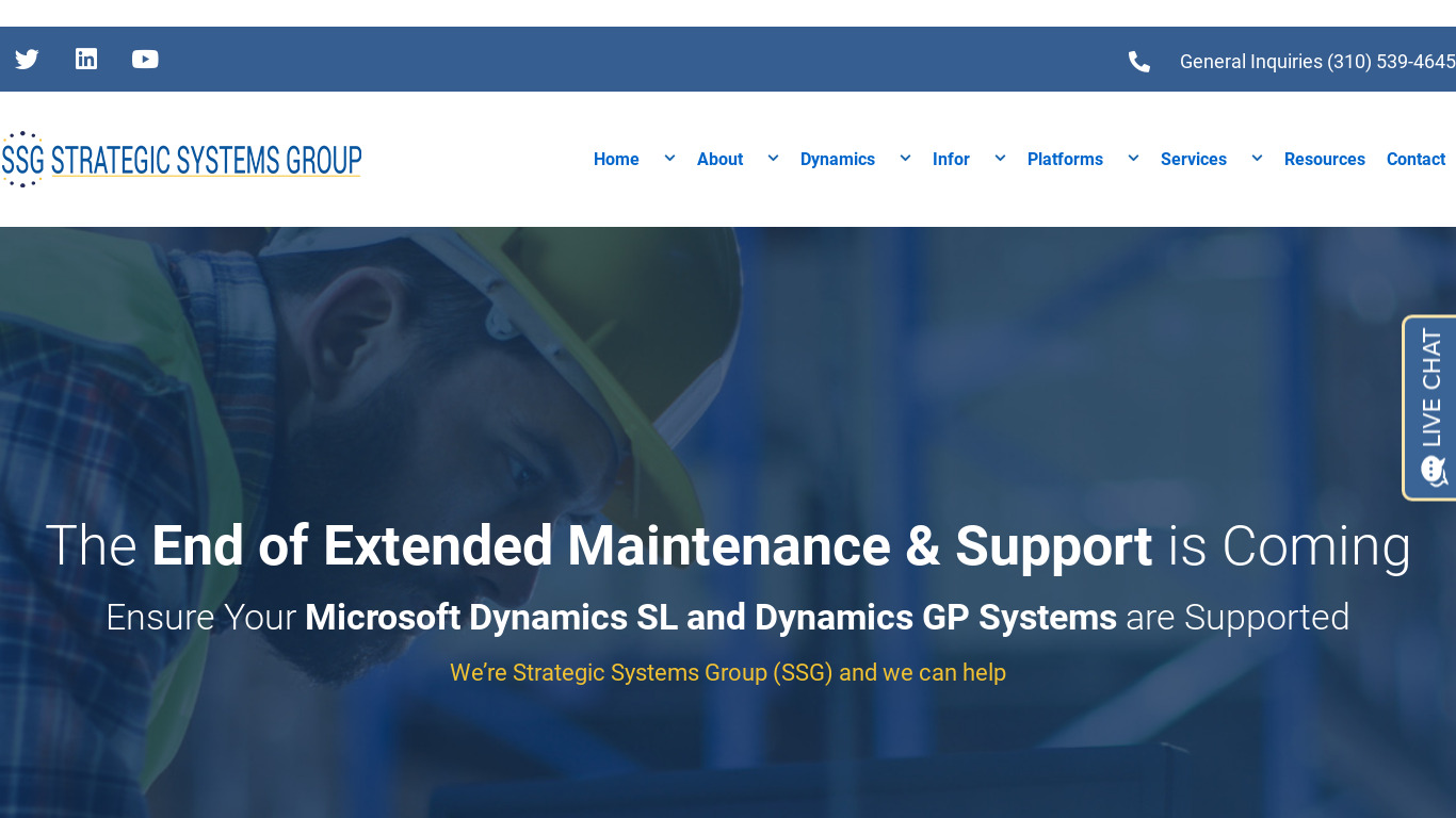 Strategic Systems Group Landing page