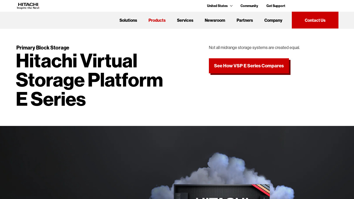 Hitachi VSP Landing page