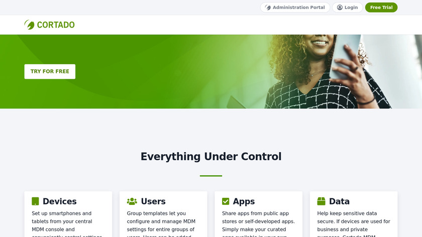 Cortado Corporate Server Landing Page