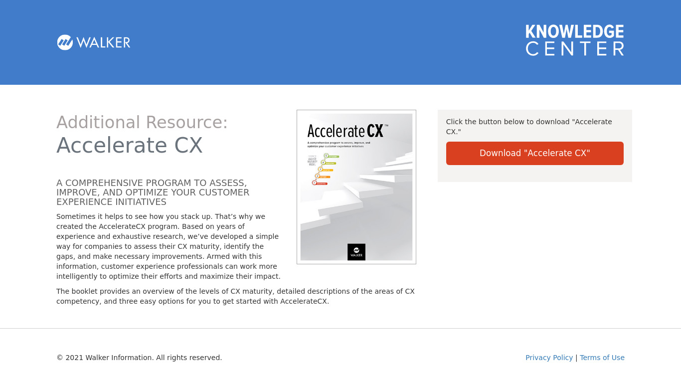 AccelerateCX Landing page