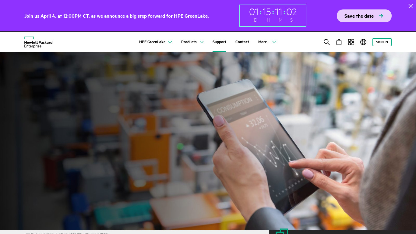 HPE Mobility and Workplace Services Landing page