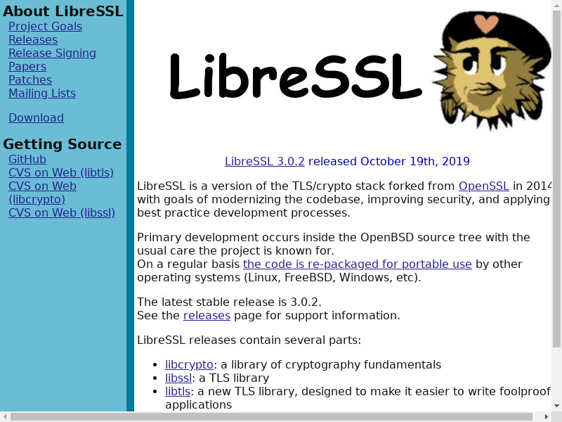 LibreSSL Landing page