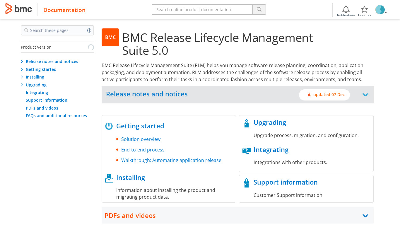 Release Lifecycle Management Landing page