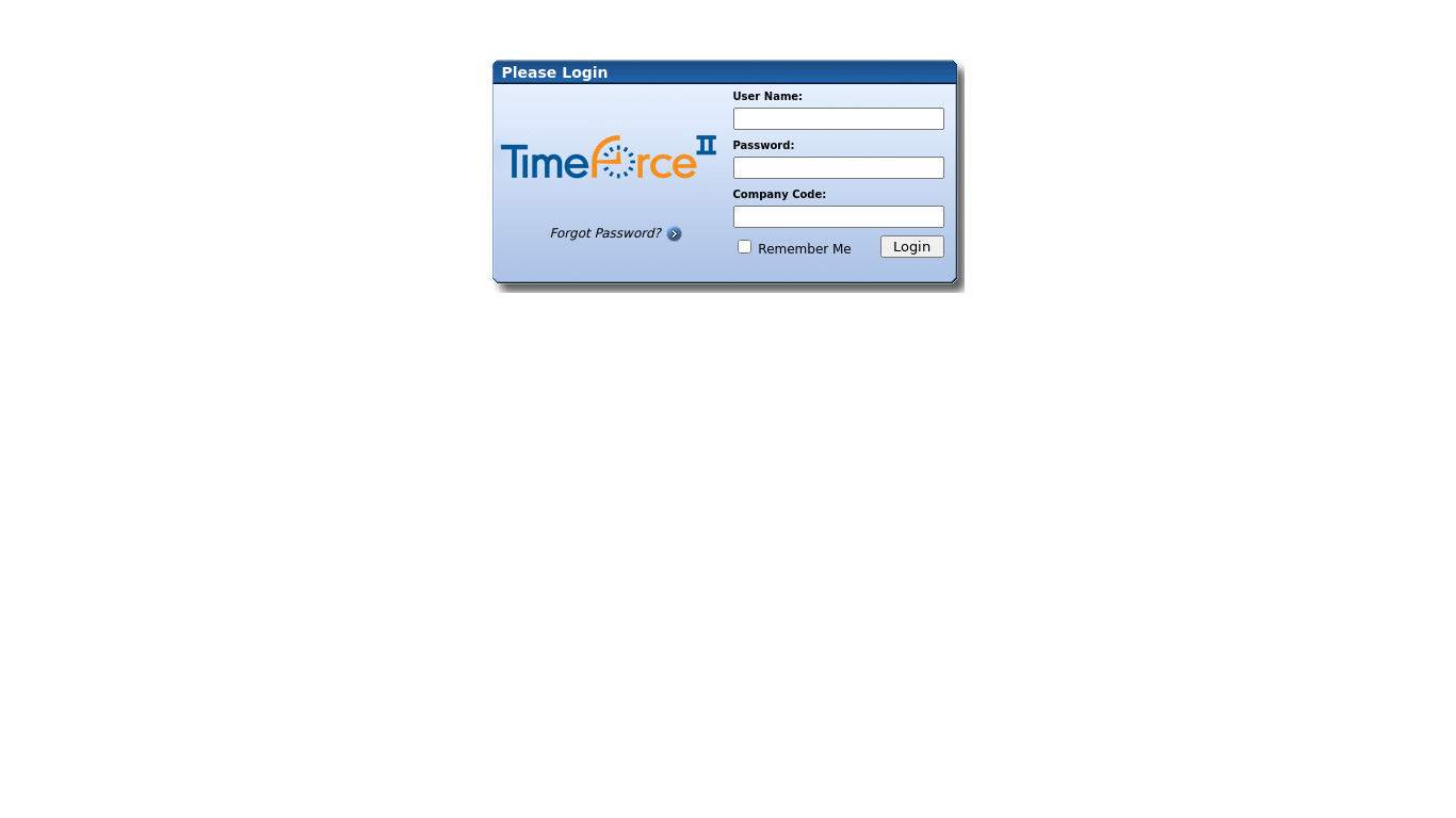 TimeForce Landing page