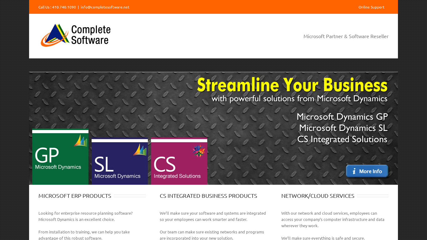 Complete Software Landing page