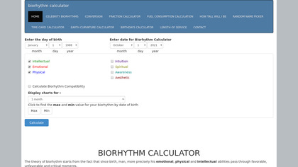 Biorhythms Calculator image