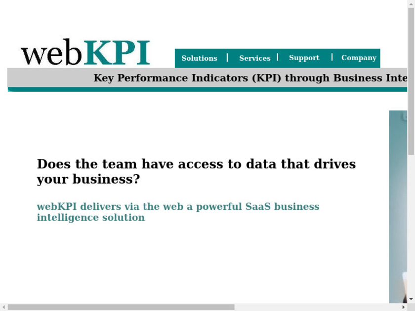 webKPI Landing Page