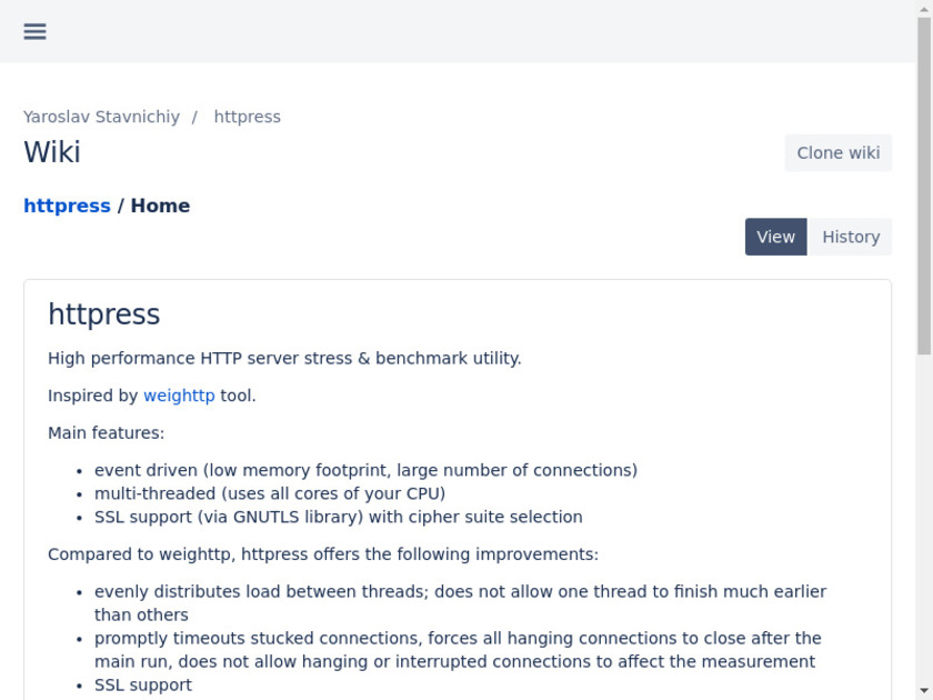 bitbucket.org httpress Landing Page
