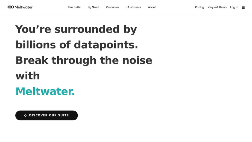 Meltwater Media Intelligence Platform Landing Page