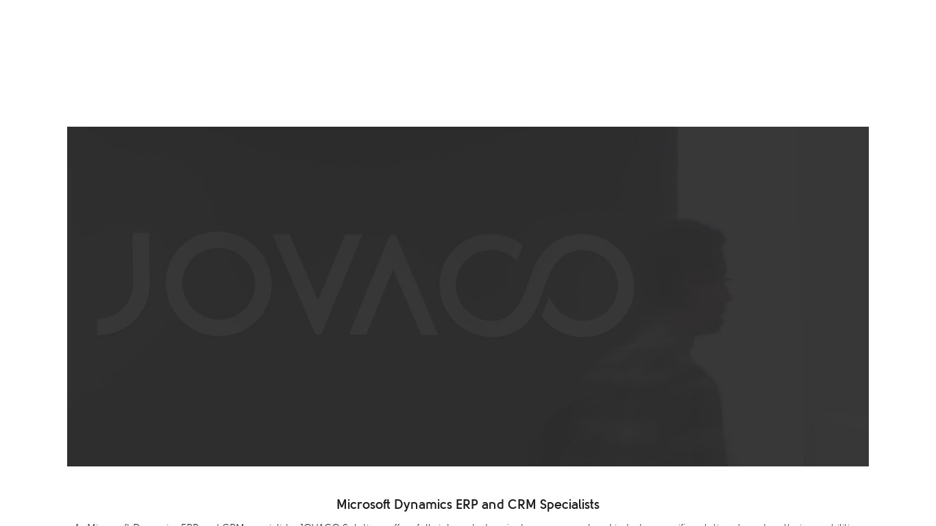 Jovaco Solutions Landing page
