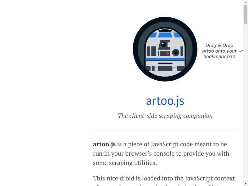 artoo.js Landing page