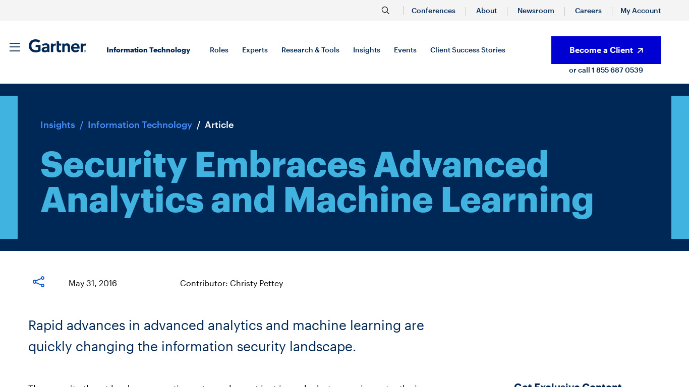 Advanced Security Analytics Landing page