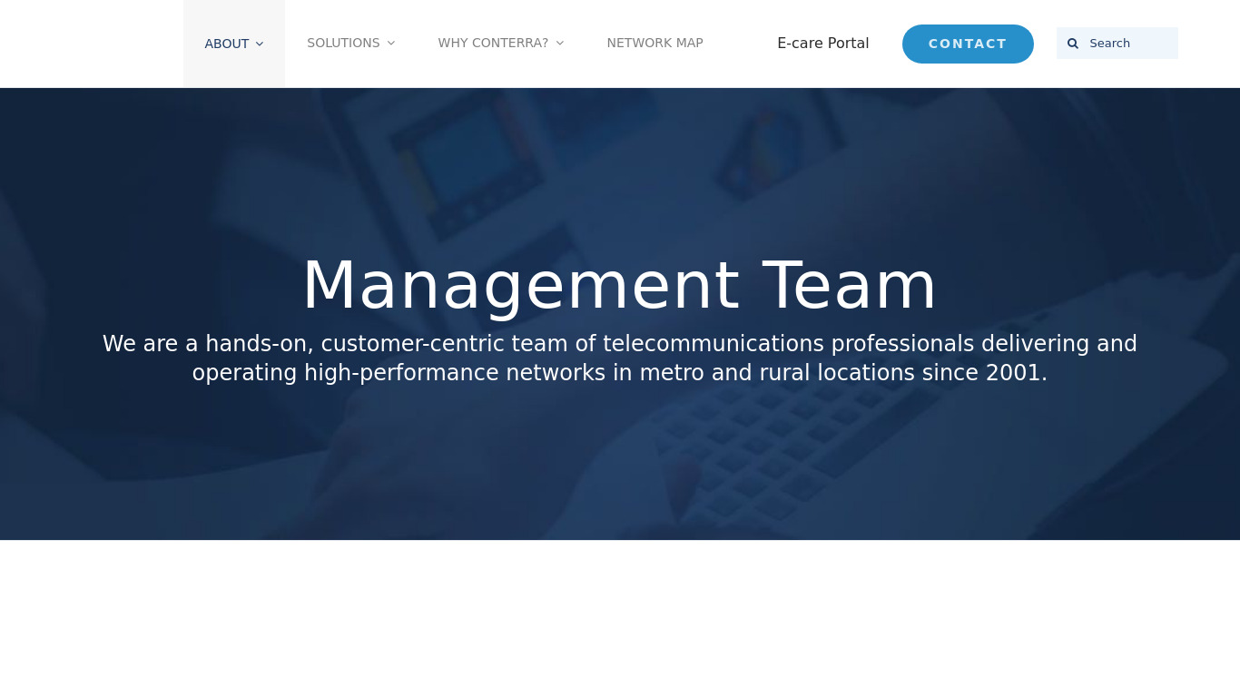 Conterra Contract Management Landing page