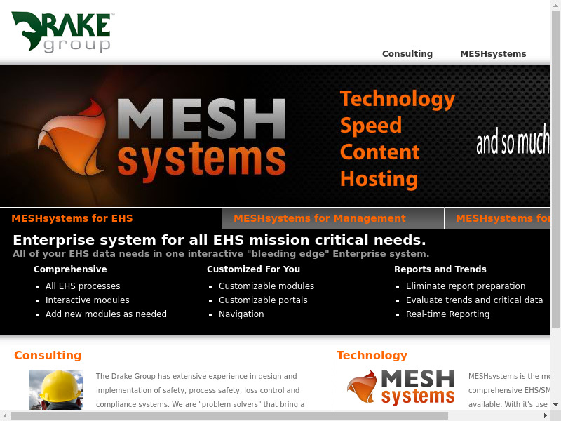 MESHsystems Landing page