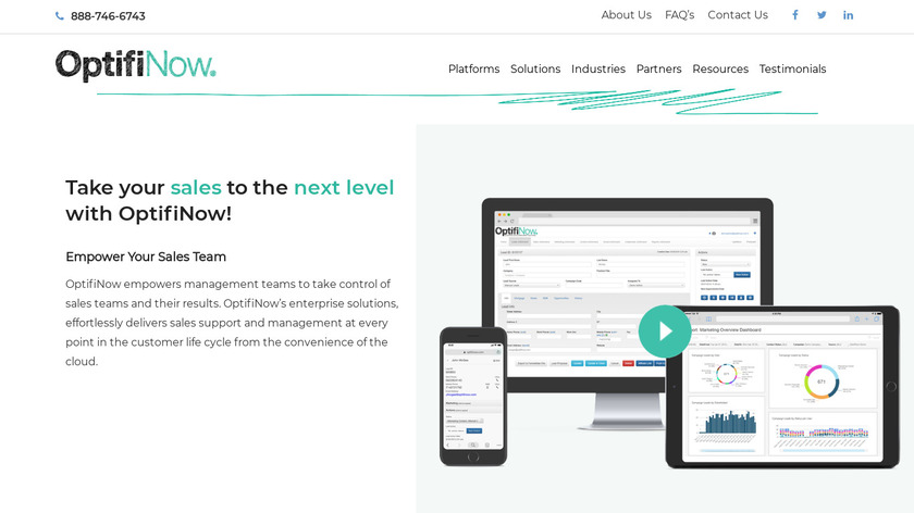 OptifiNow Lead Management Landing Page