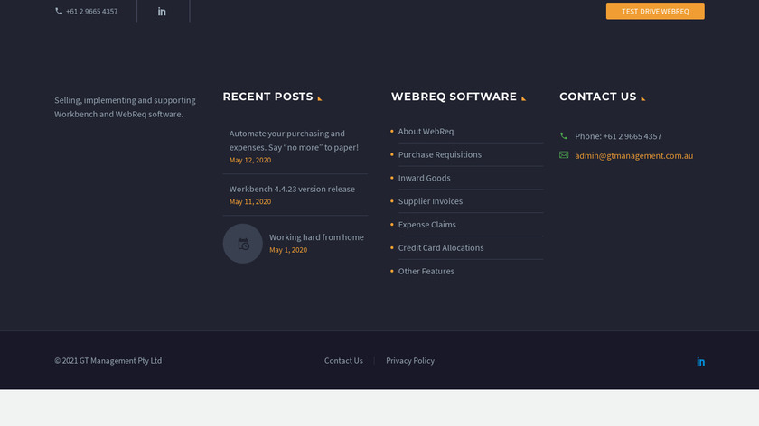 WebReq Landing Page
