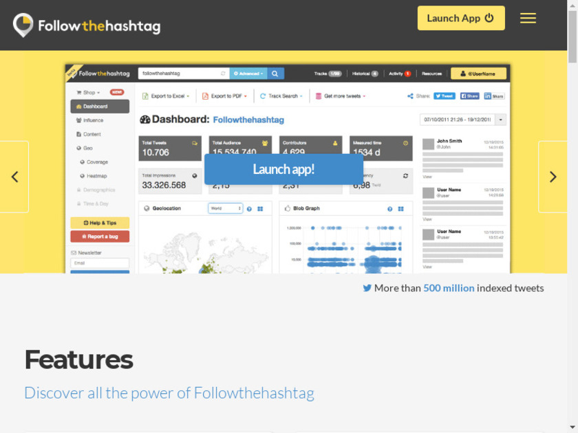 Followthehashtag Landing Page